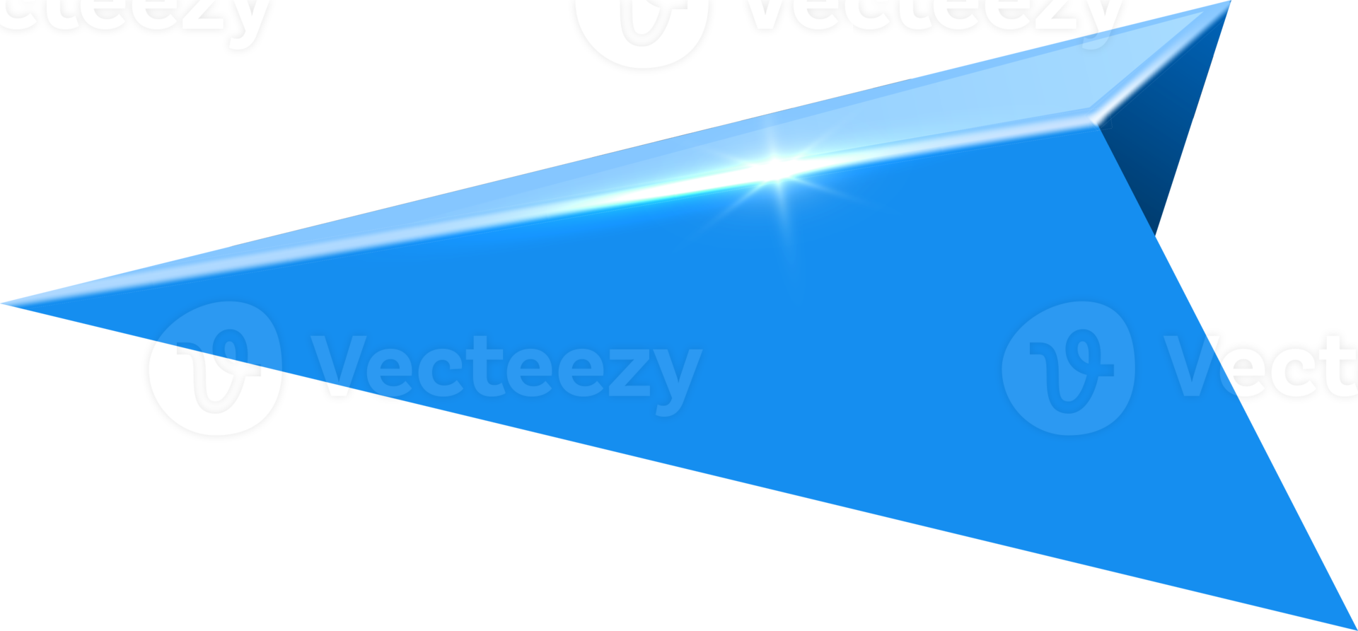 3D  render  blue arrow pointer png