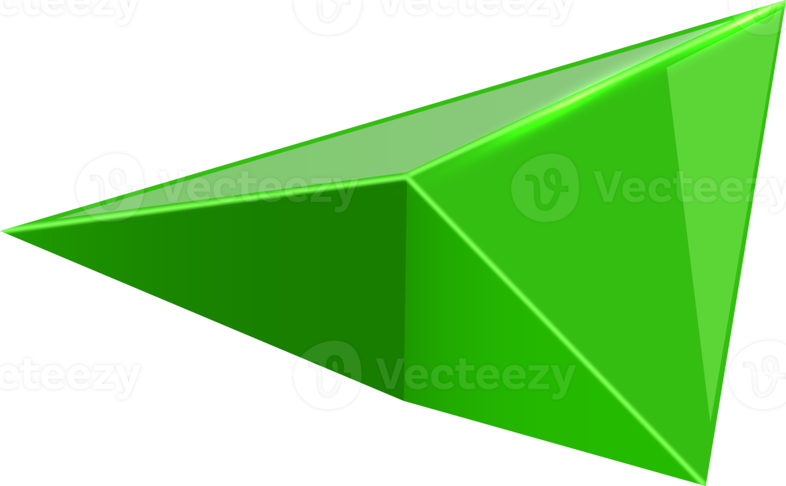 Rendu 3d pointeur flèche verte png