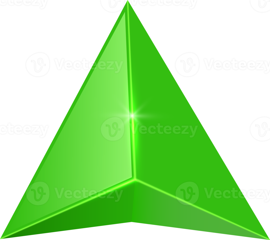3D  render  green arrow pointer png