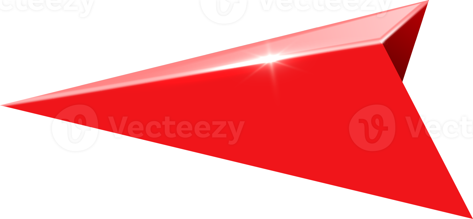 3D  render  red arrow pointer png