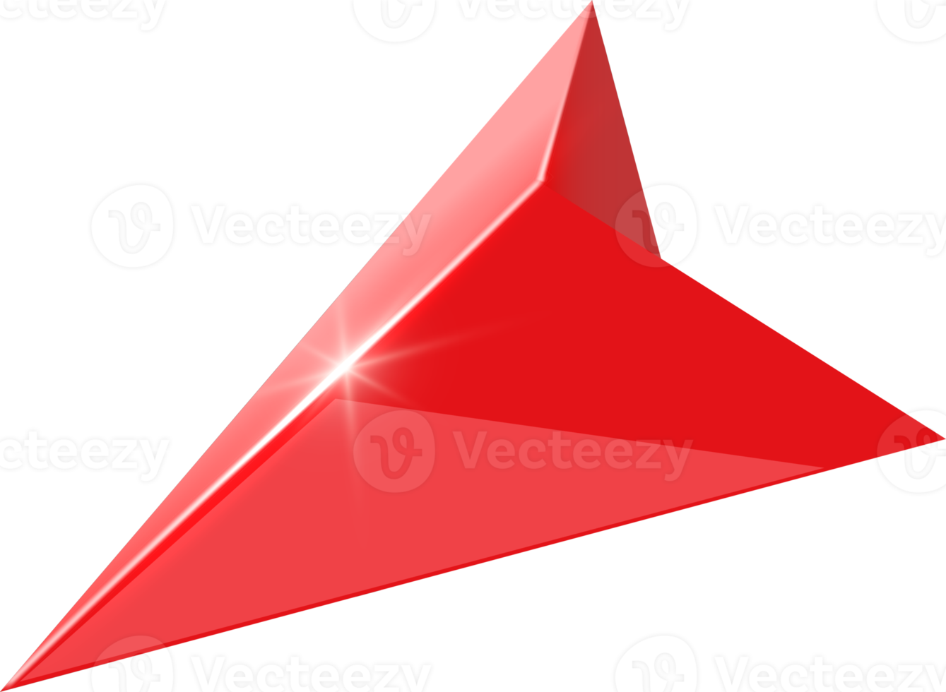 3D  render  red arrow pointer png