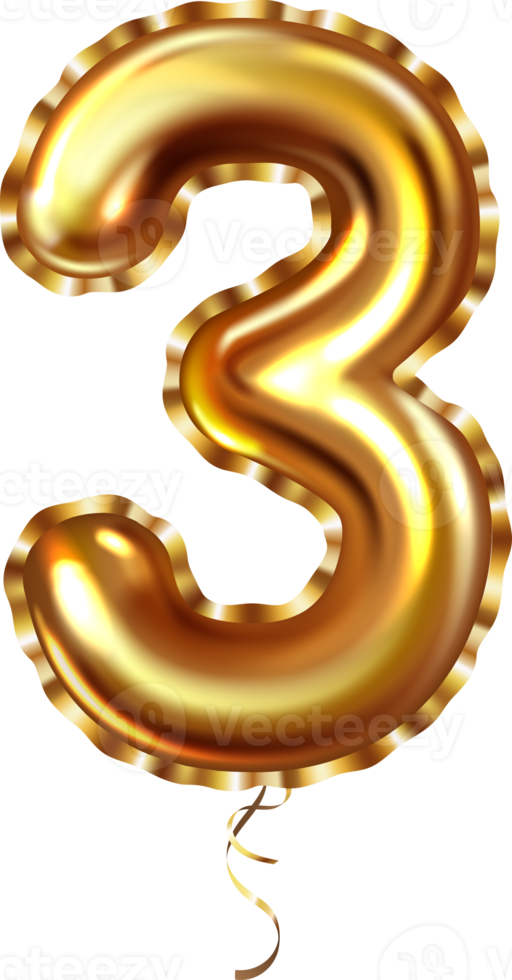 Golden  Balloon Number Tree png