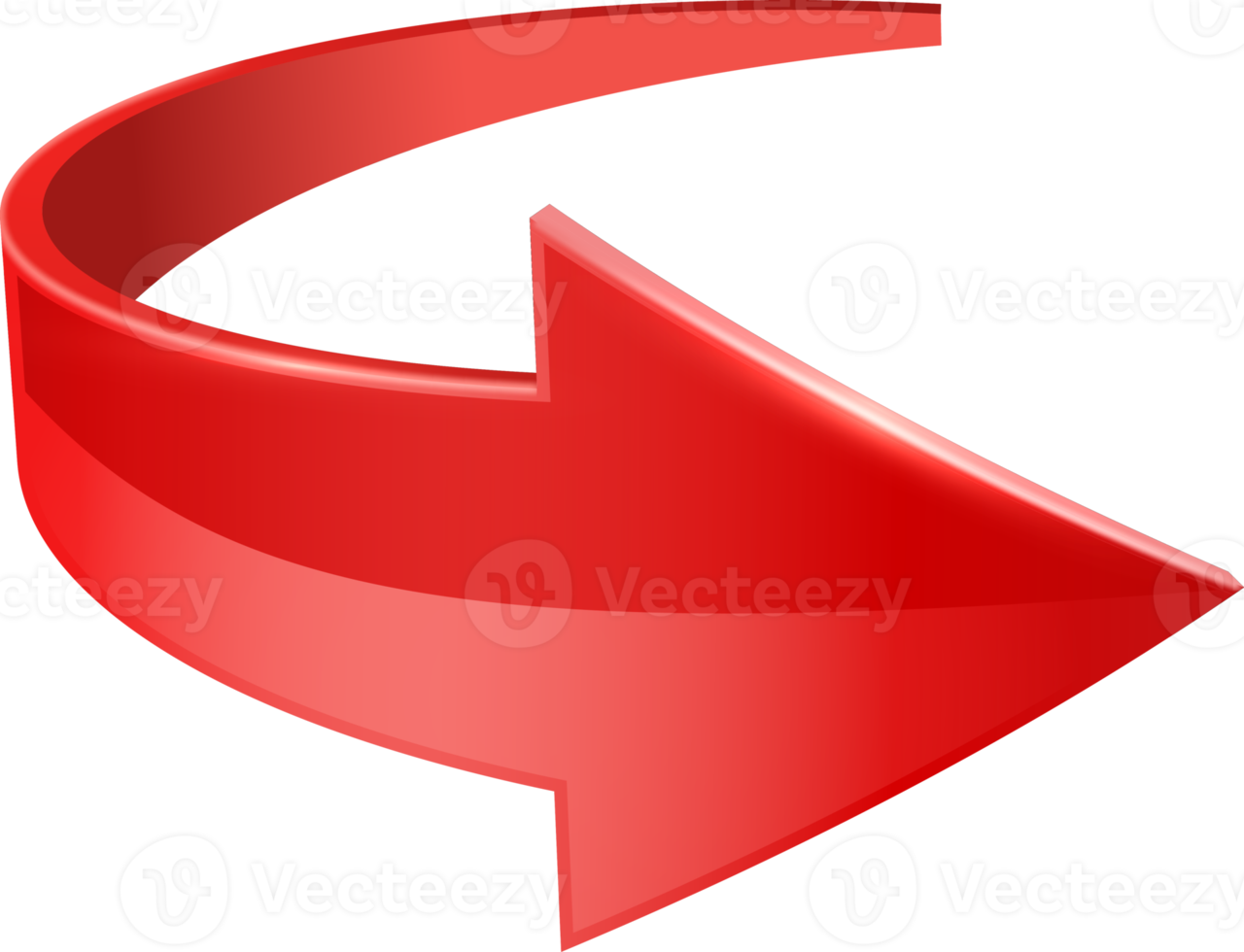 3d kurva röd pil png