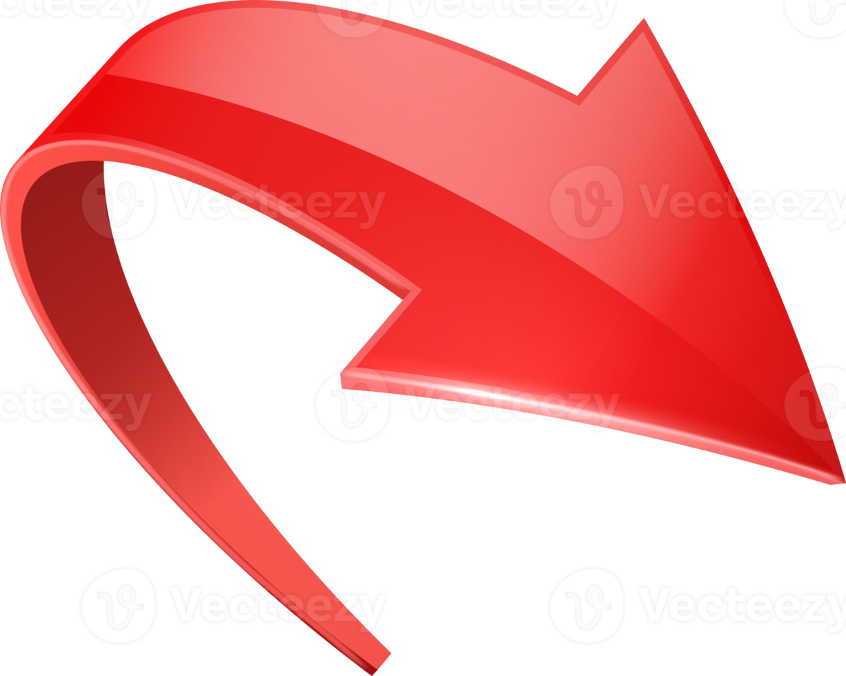 3D curve  red arrow png