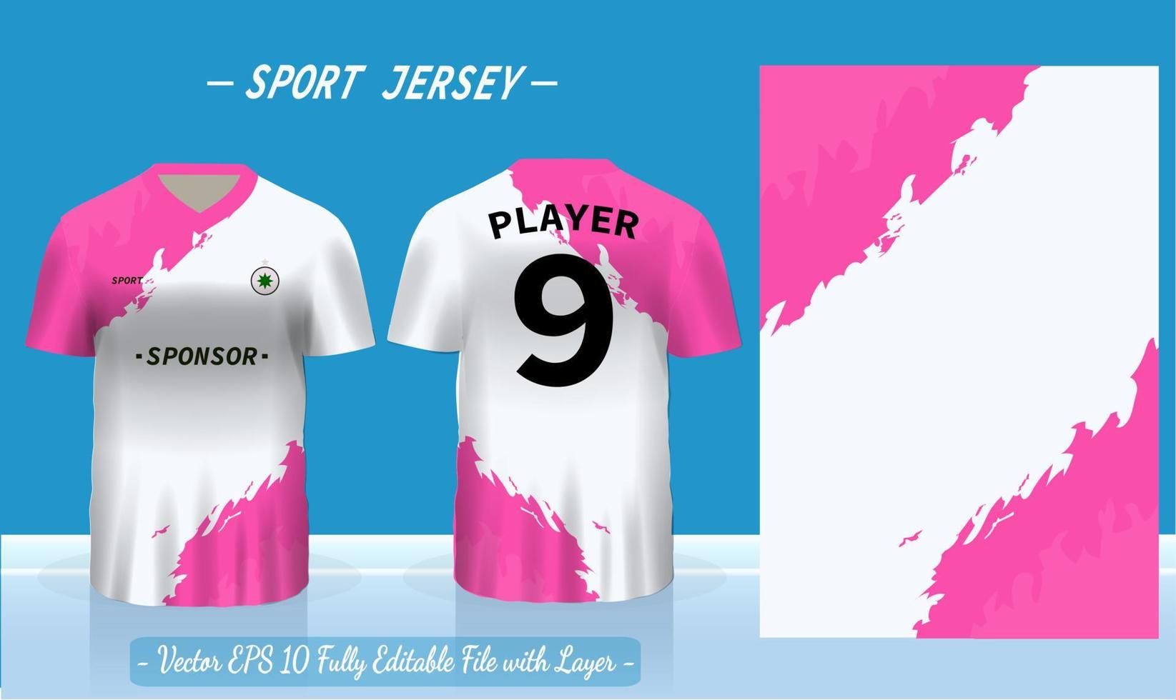 Sports jersey template for team uniforms can be used for badminton football in front and back view vector