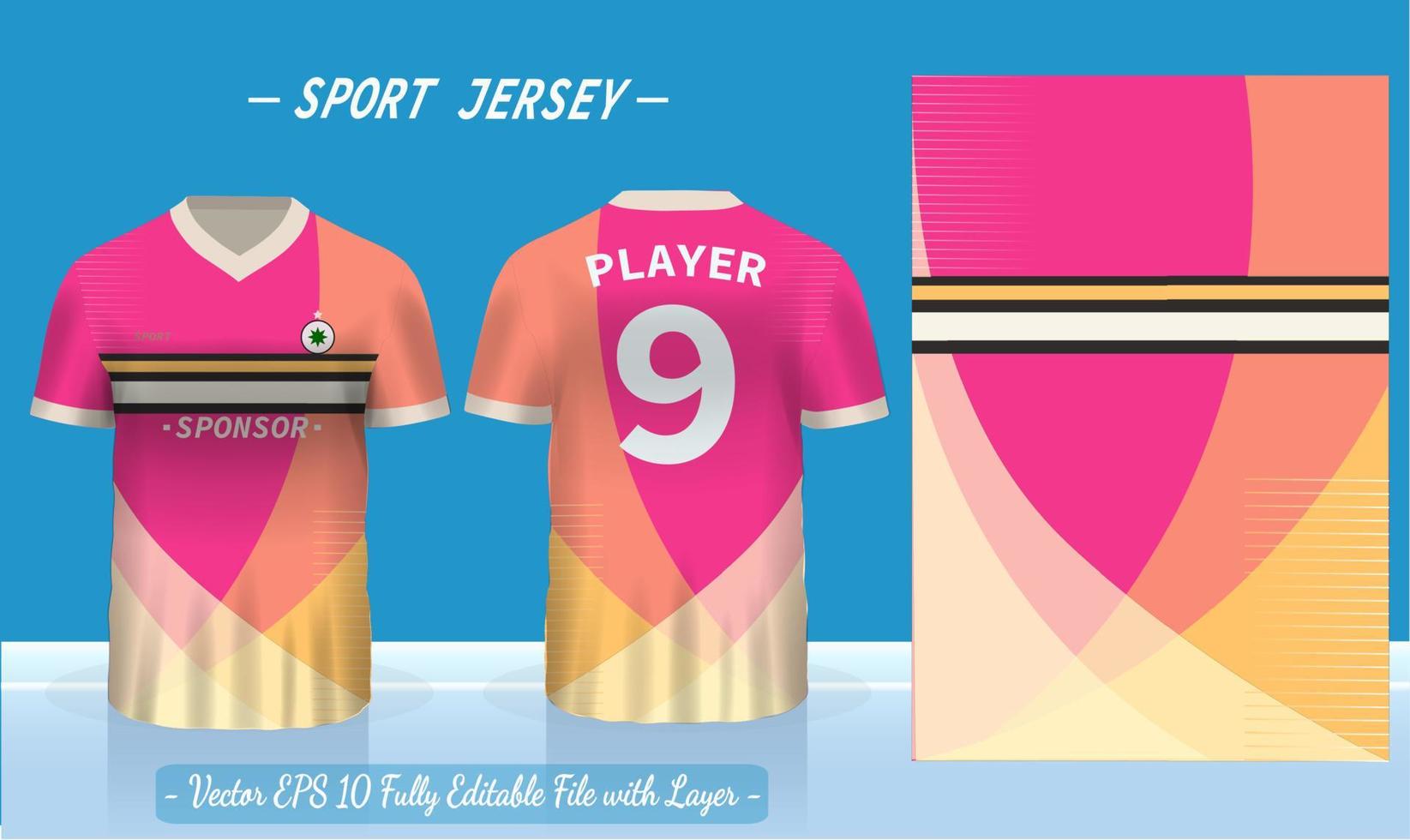 Sports jersey template for team uniforms can be used for badminton football in front and back view vector