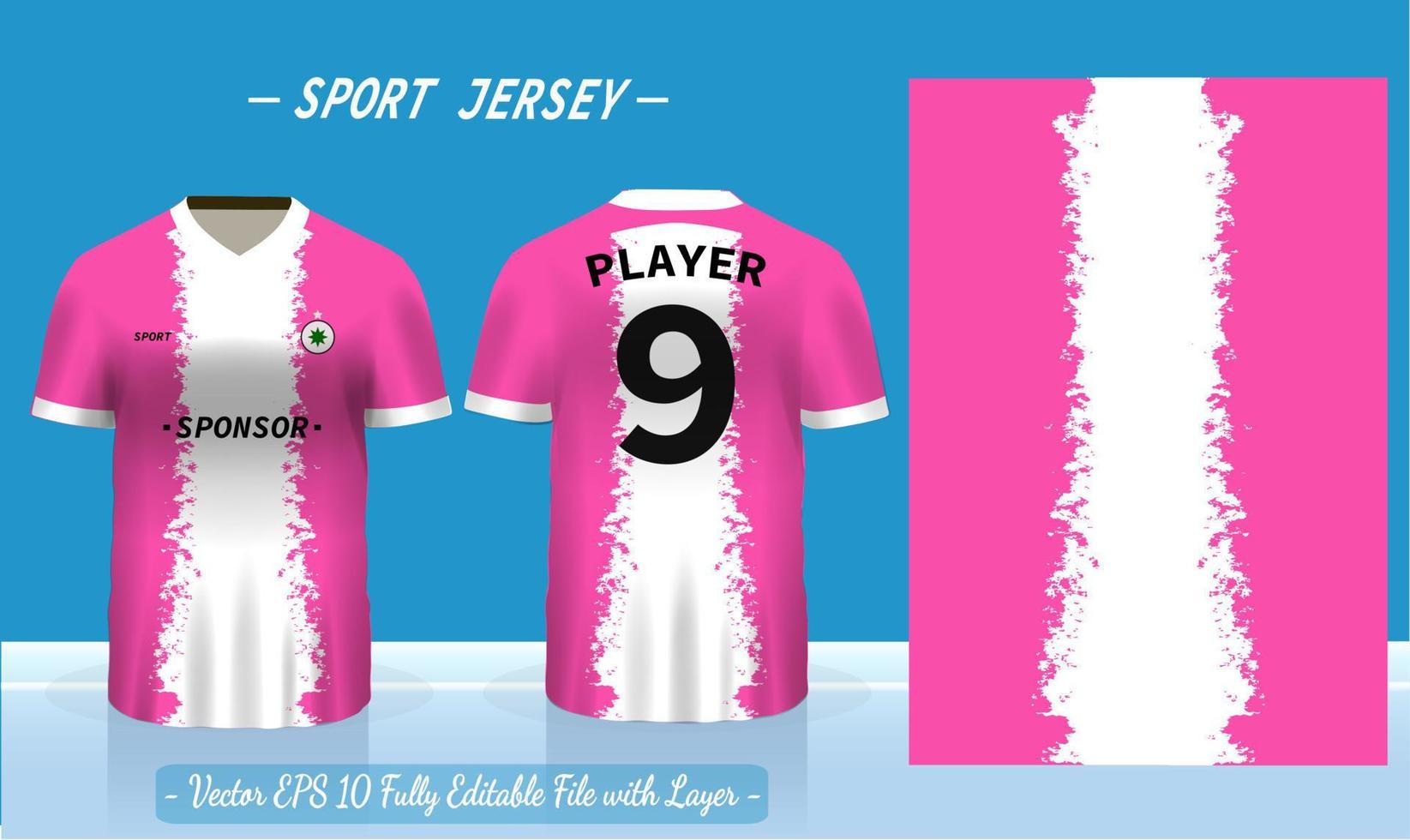 Sports jersey template for team uniforms can be used for badminton football in front and back view vector