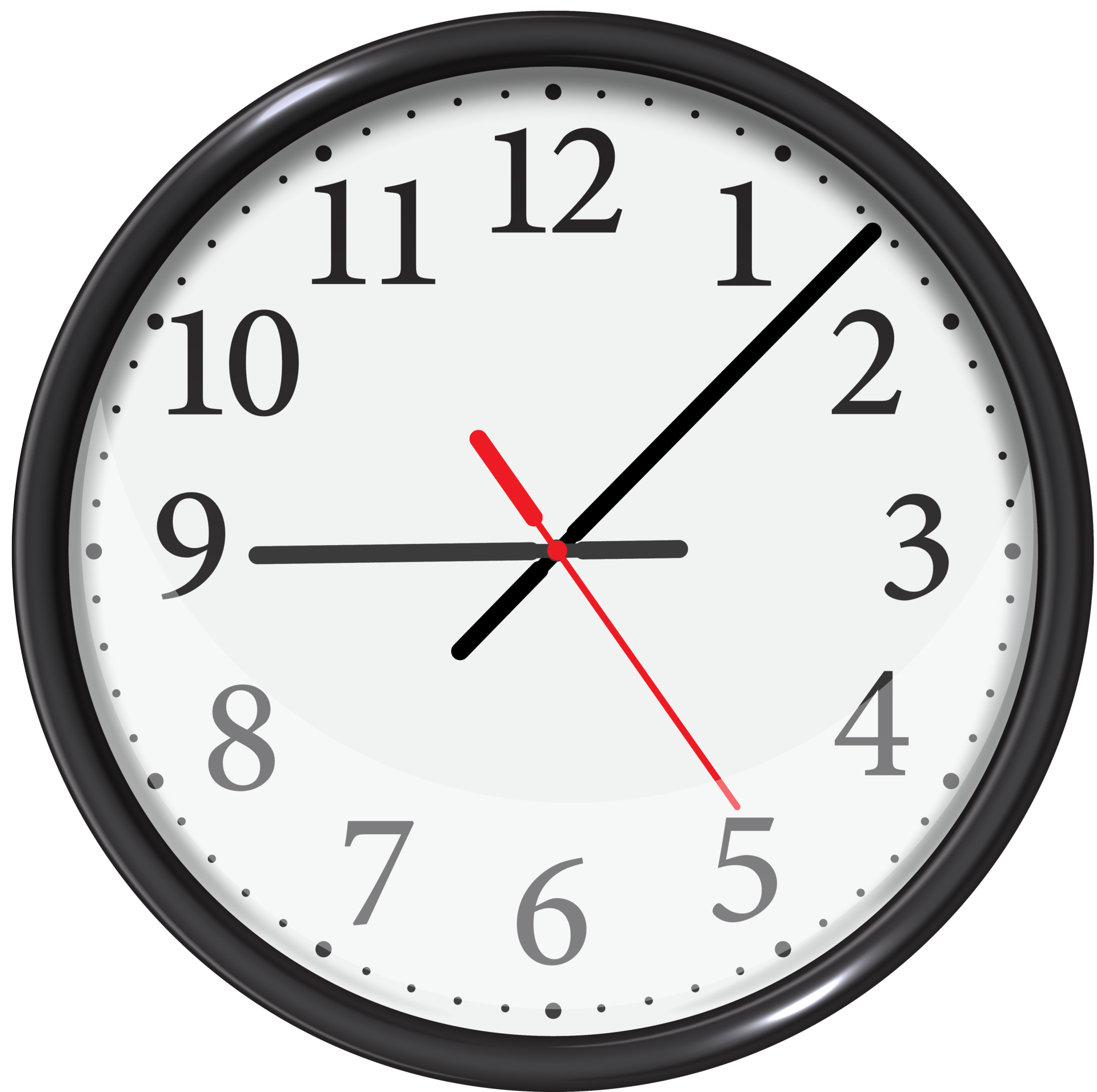 Classic black wall clock 11356741 PNG