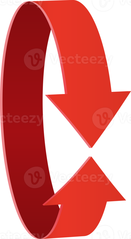 3D rotation sign red icon png