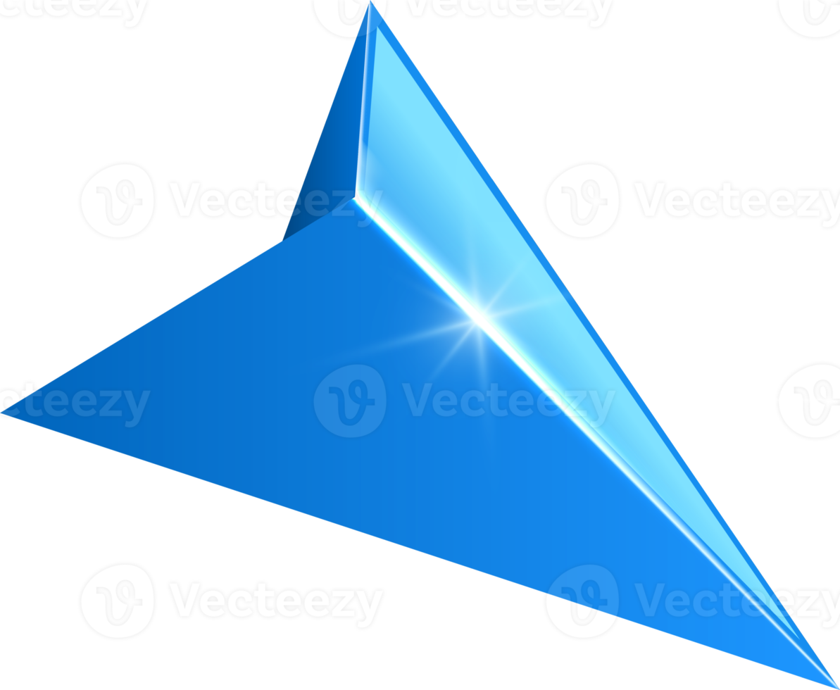 3D  render  blue arrow pointer png