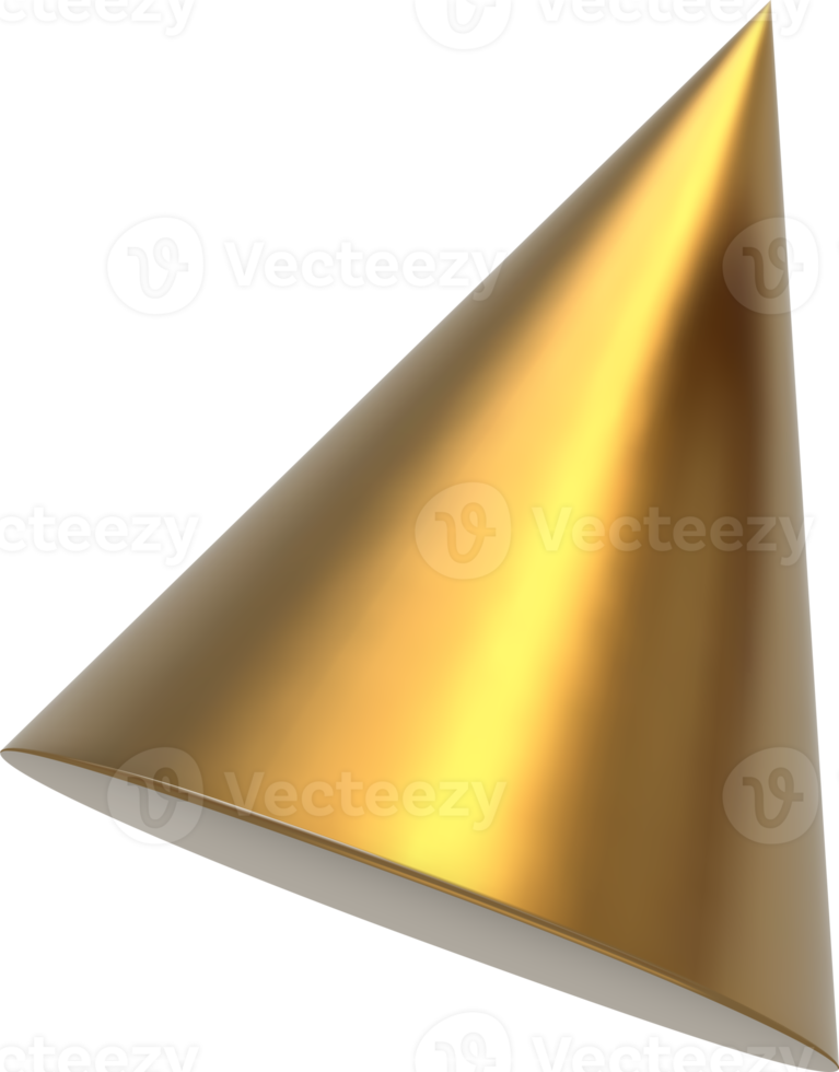 golden cone 3D figure png