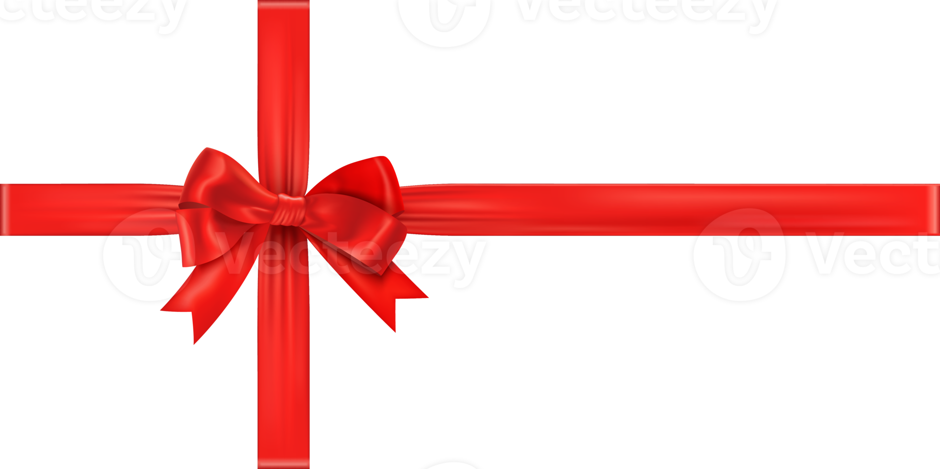 Shiny red satin ribbon  and bow png