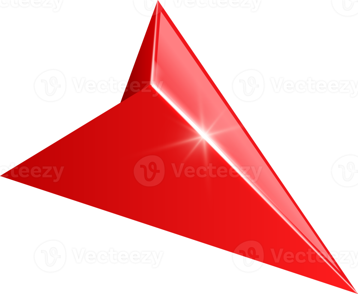 3D  render  red arrow pointer png