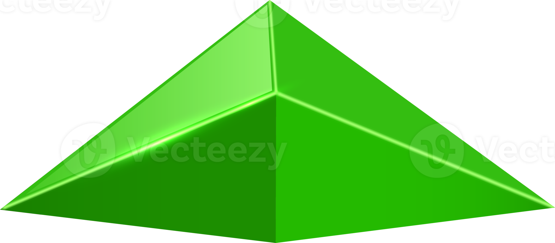 Puntero de flecha verde de renderizado 3d png