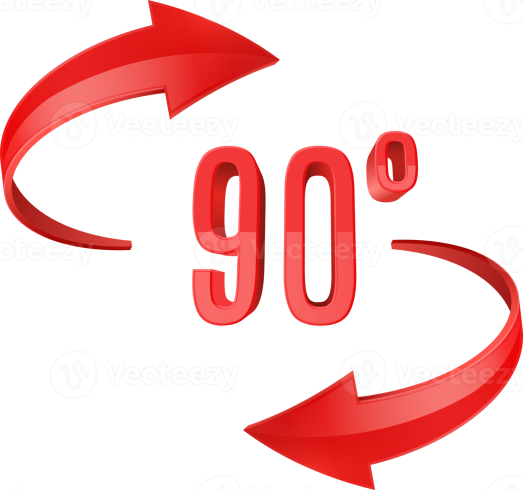 ninety degrees rotation 3D icon png