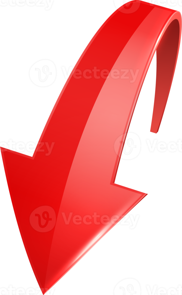 3D curve  red arrow png