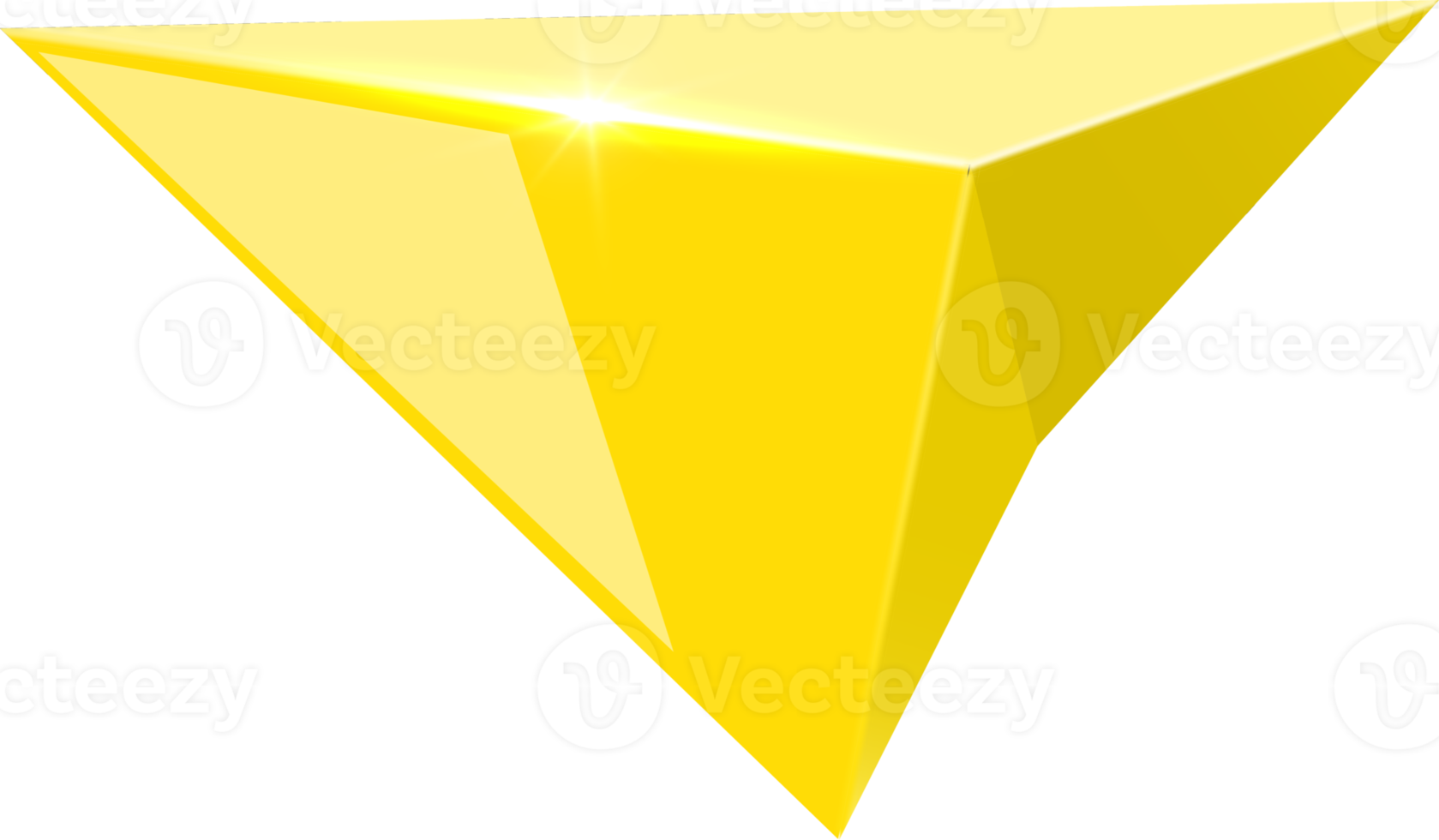 ponteiro de seta amarela de renderização 3D png