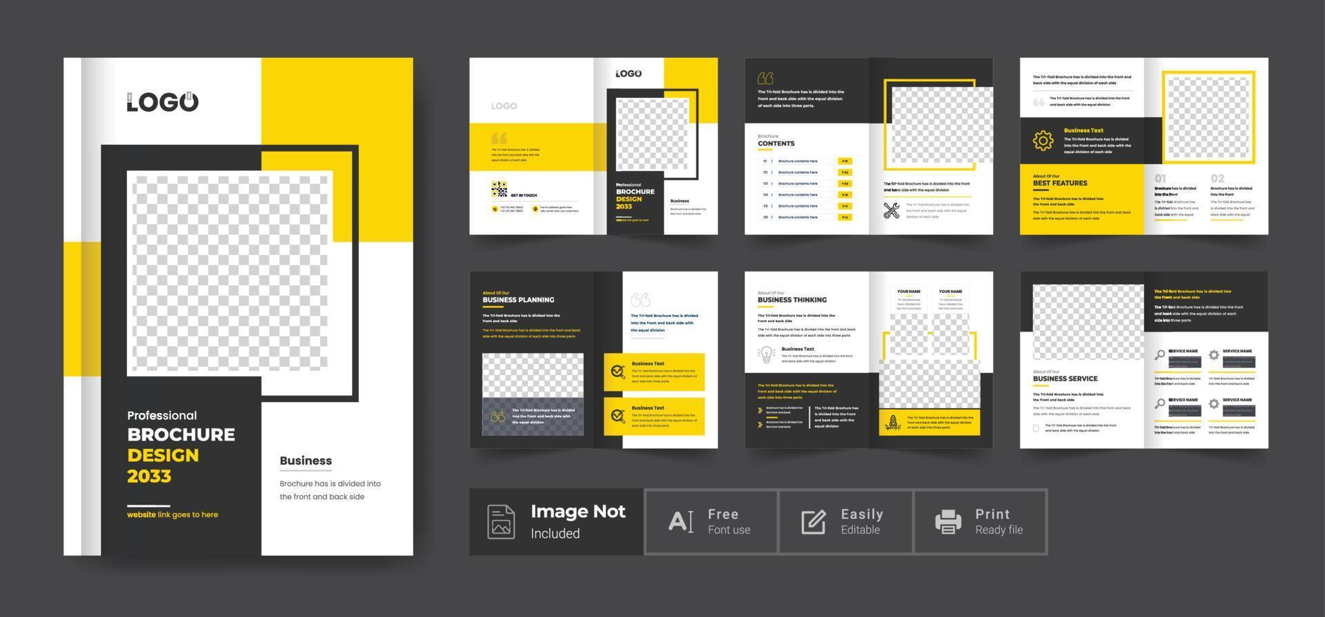 Business brochure template. profile pages layout design, modern colorful shape minimalist business brochure or annual report template abstract design theme vector