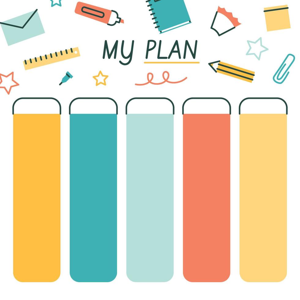 Flat Style Weekly Planner vector