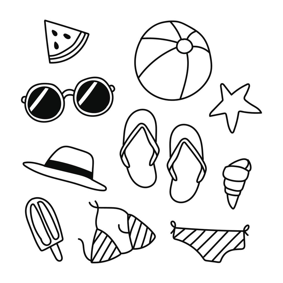 Black and White Summery Elements vector