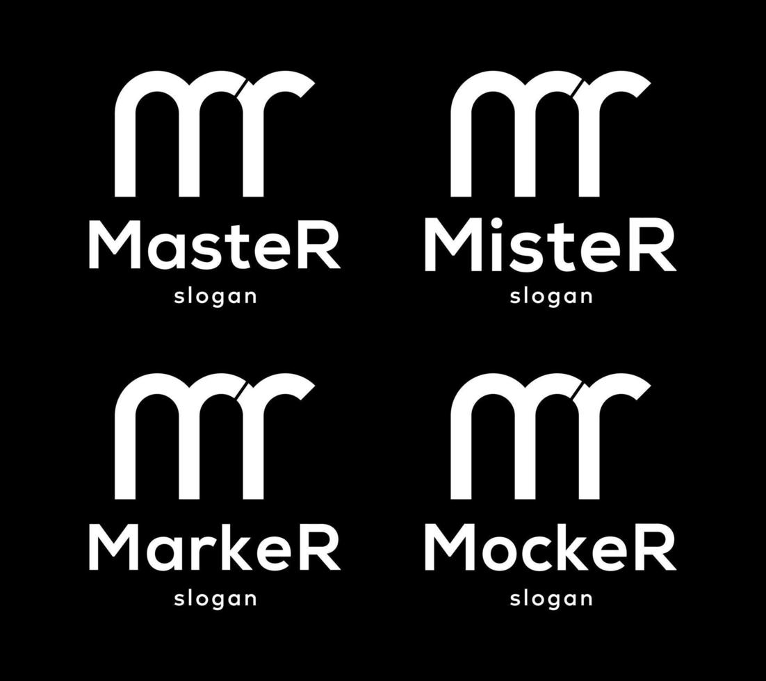 Letter MR Monogram Alphabet Icon Brand Identity Business Logo Design Vector
