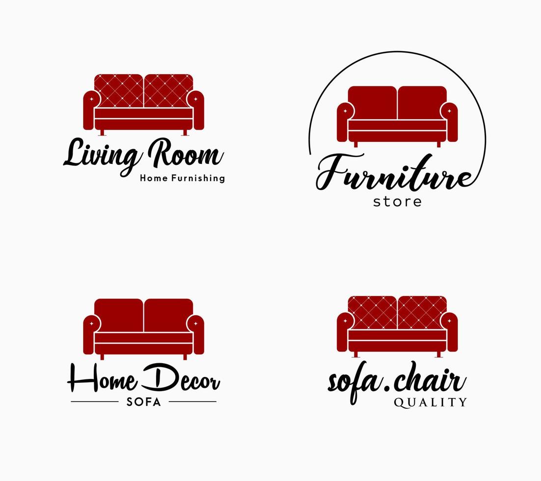 Sofa Furniture Store Interior Home Decoration Luxury Elegant Logo Design Vector