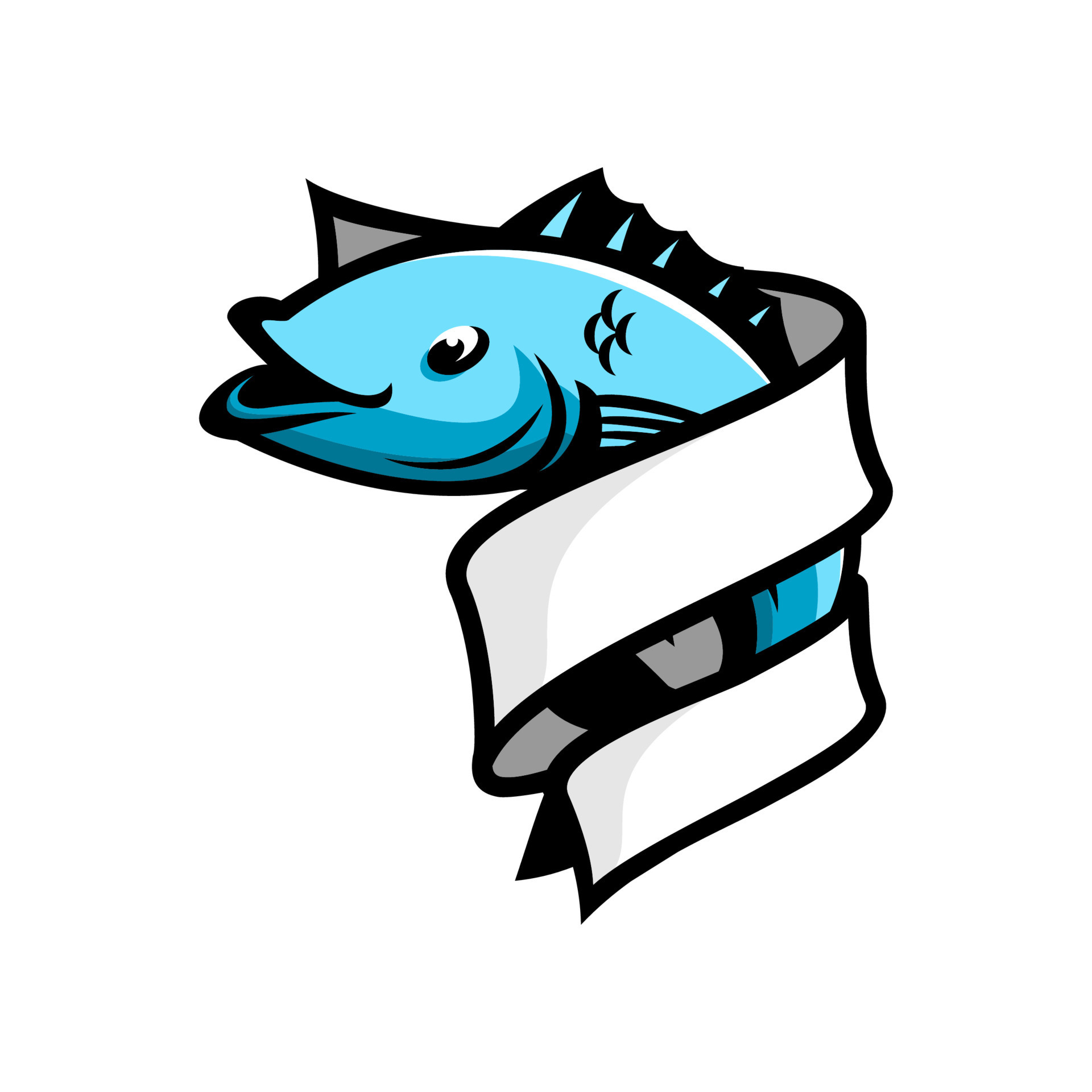 FISH AND RIBBON VECTOR 11357010 Vector Art at Vecteezy