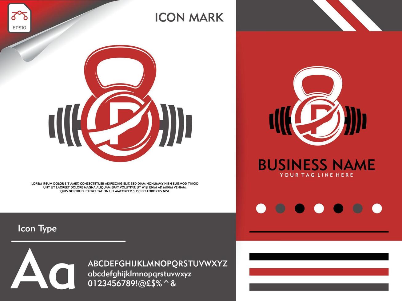 Fitness gym logo with creative letter P vector
