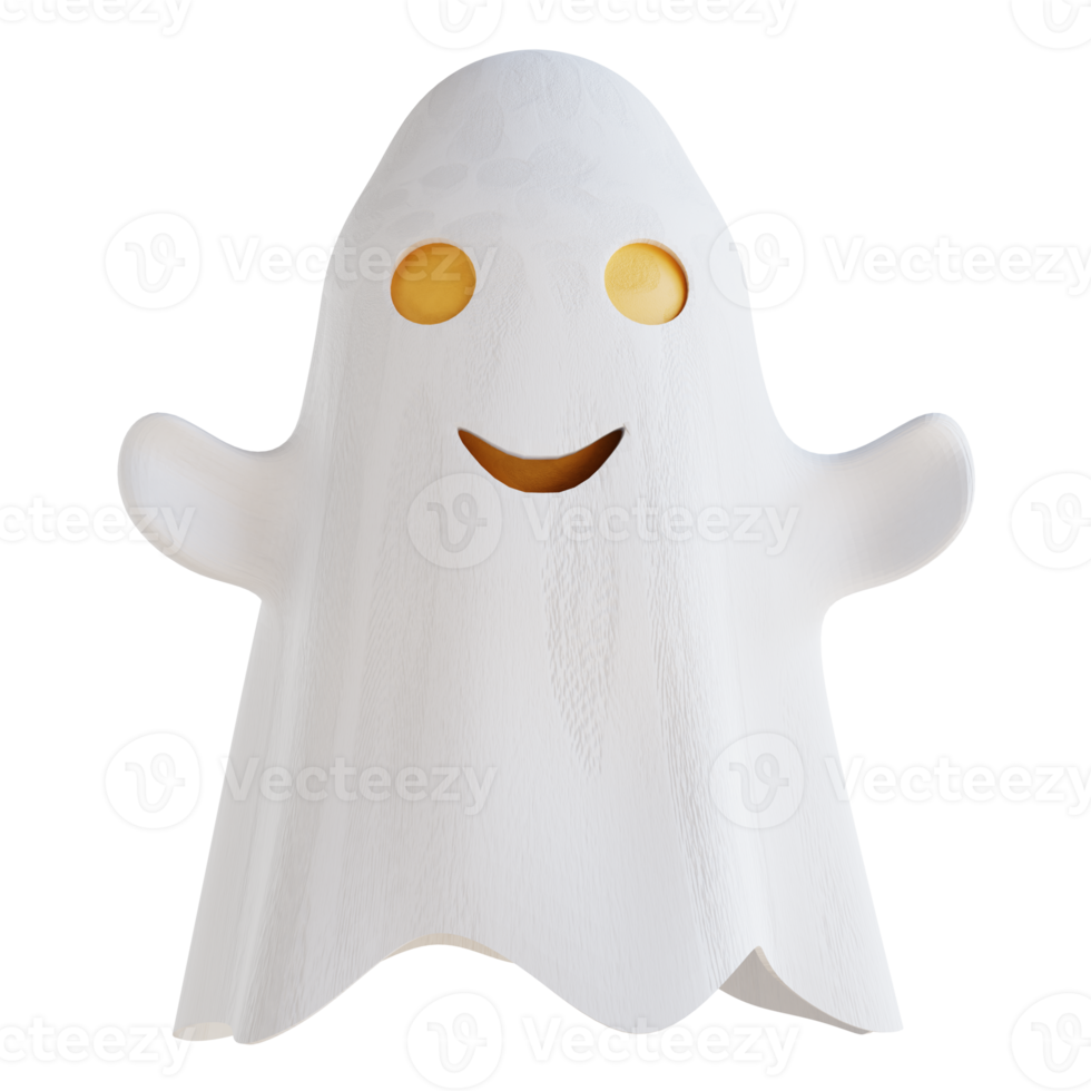 3d illustration cute ghost png