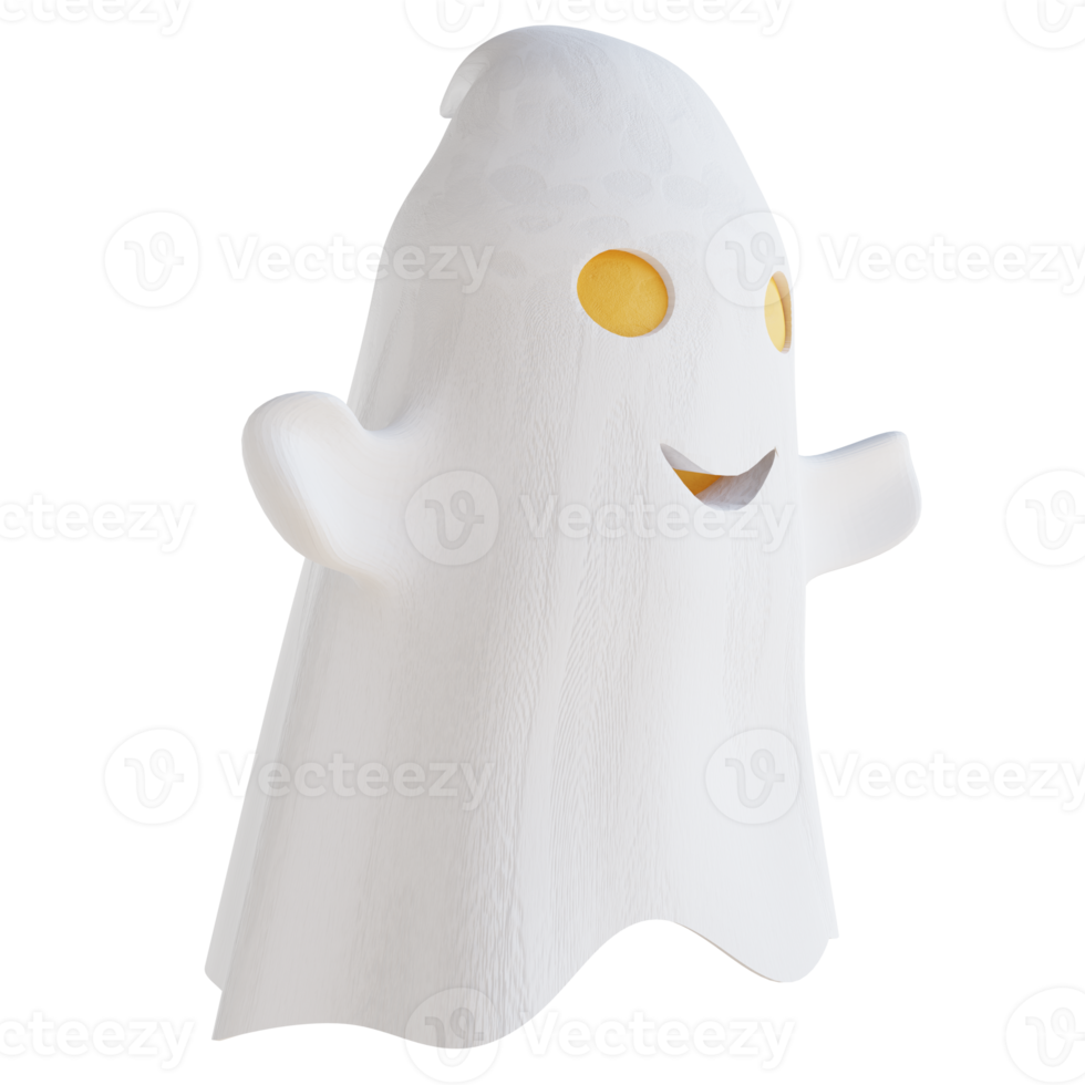 3d illustration cute ghost png