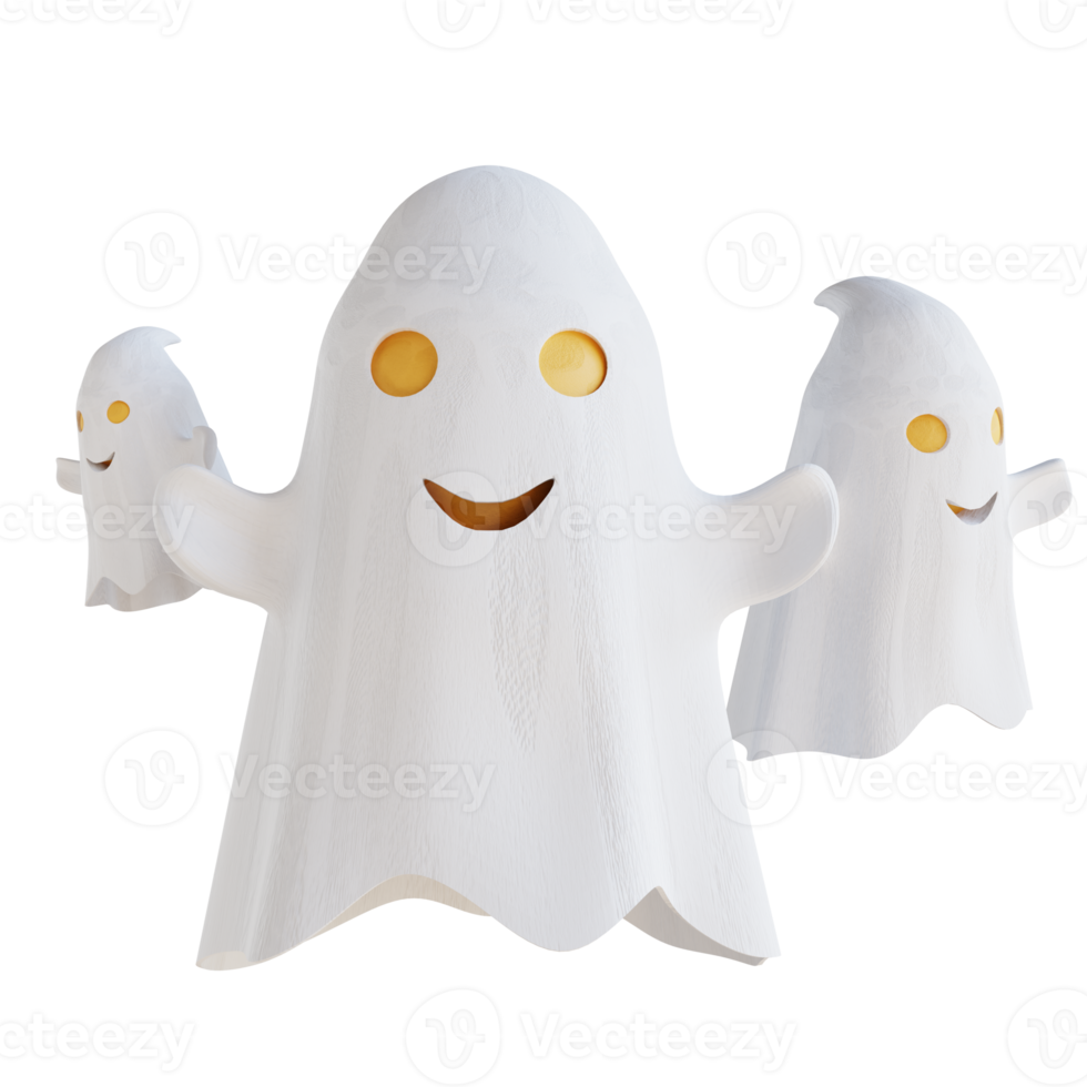3d illustration cute ghost png