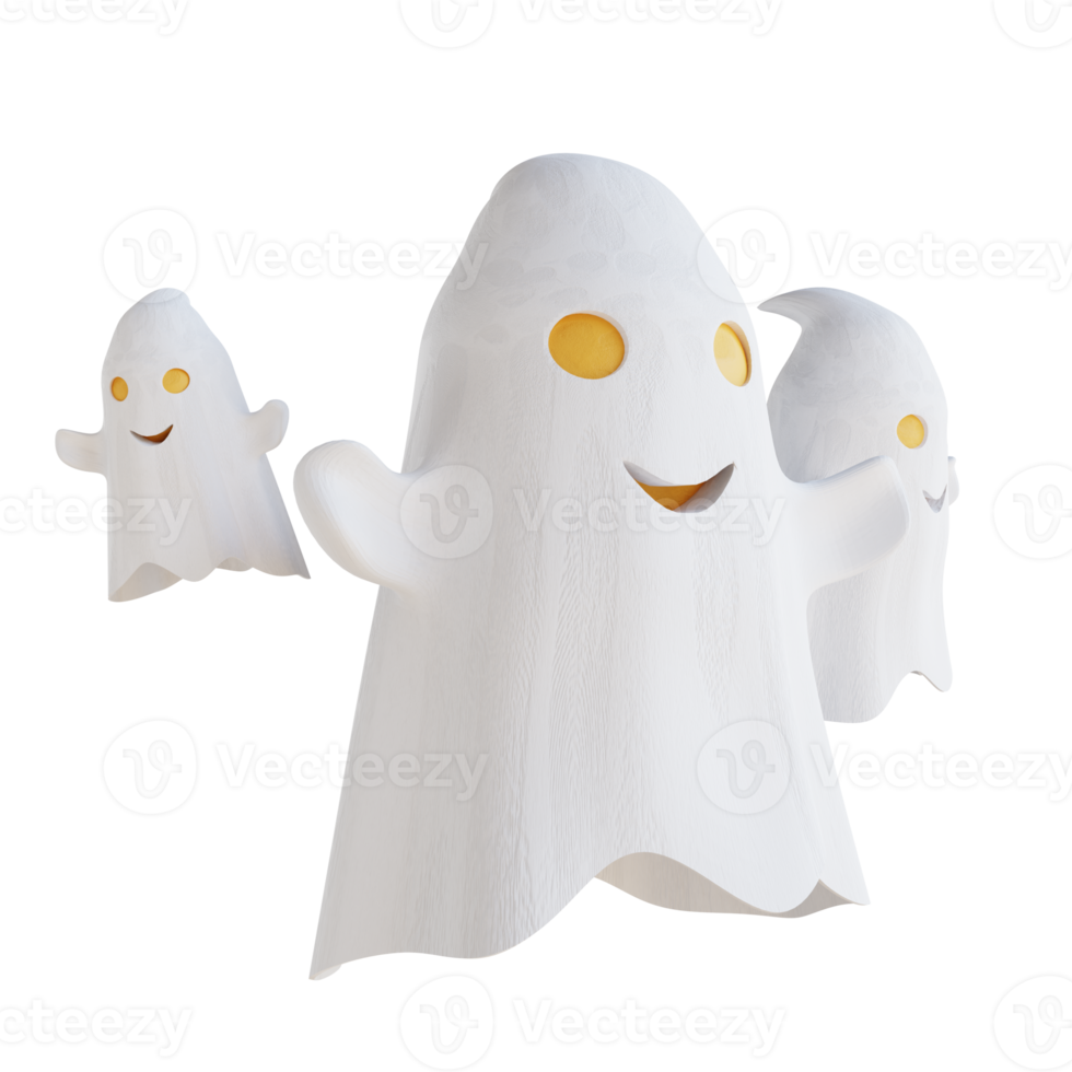 3d illustration cute ghost png