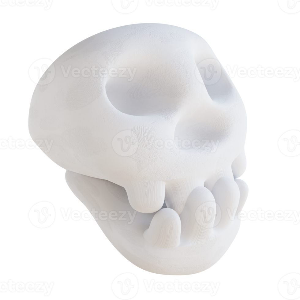 3d illustration cute skull png