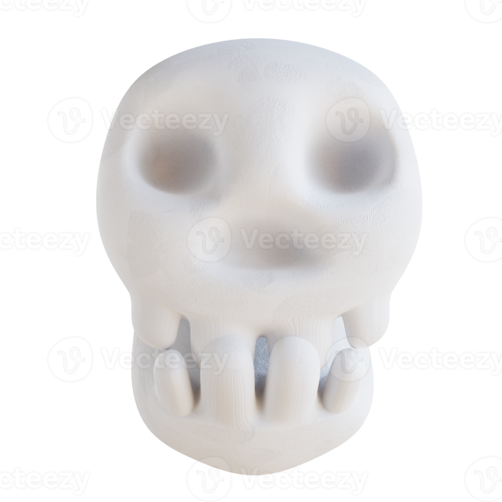 3d illustration cute skull png