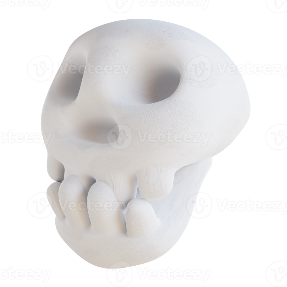 3d illustration cute skull png