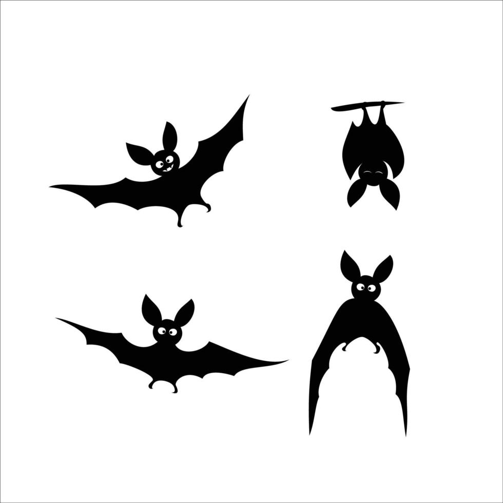 silueta de multitud de murciélagos. signo y símbolo de Halloween. vector