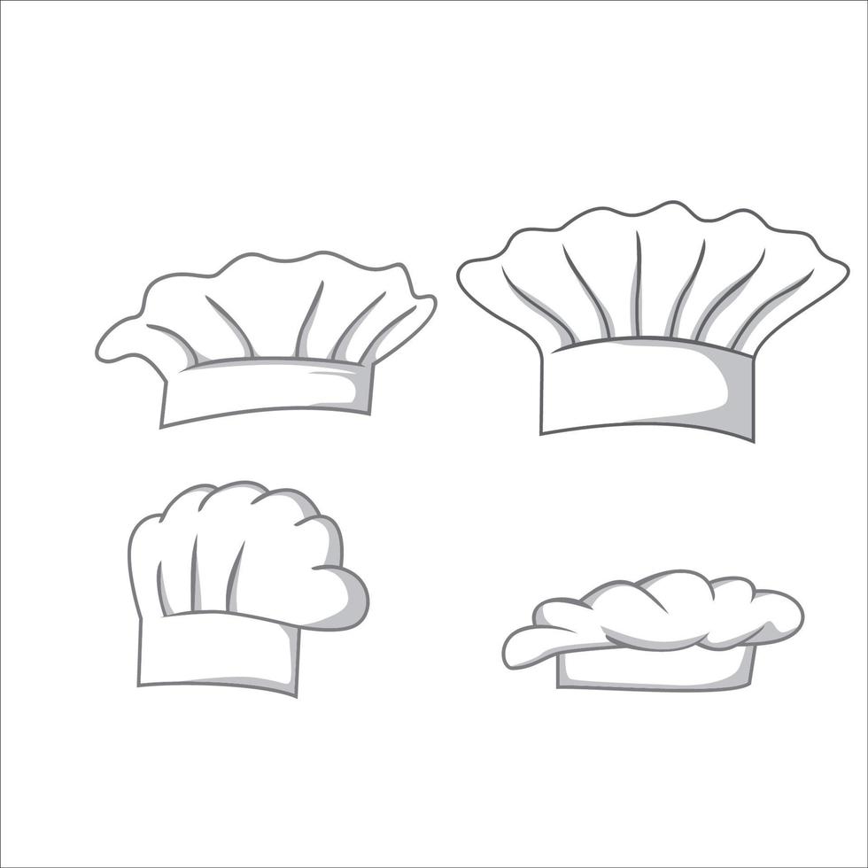 conjunto de ilustración de vector de sombrero de chef. cocinero signo y símbolo uniforme.