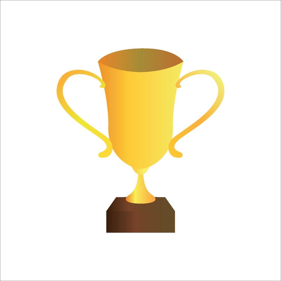 ilustración de vector de icono de trofeo de oro. signo y símbolo del ganador.