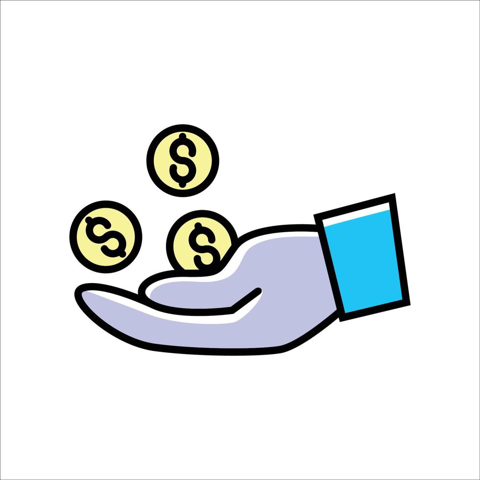 hand receive money icon vector illustration. payment sign and symbol.