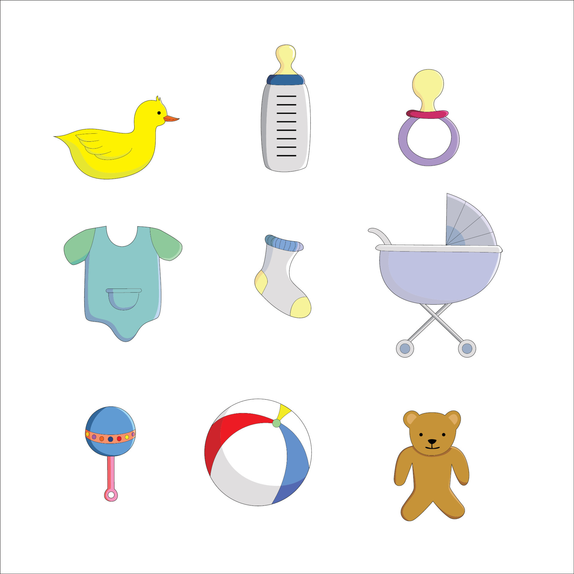 set of baby icon vector illustration. newborn baby sign and symbol
