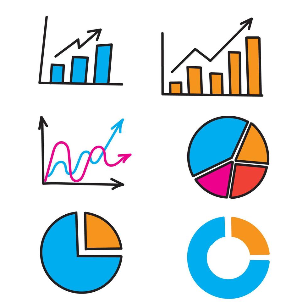 hand drawn doodle graph chart illustration vector isolated