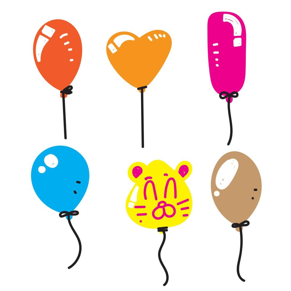 hand drawn doodle balloon collection illustration vector