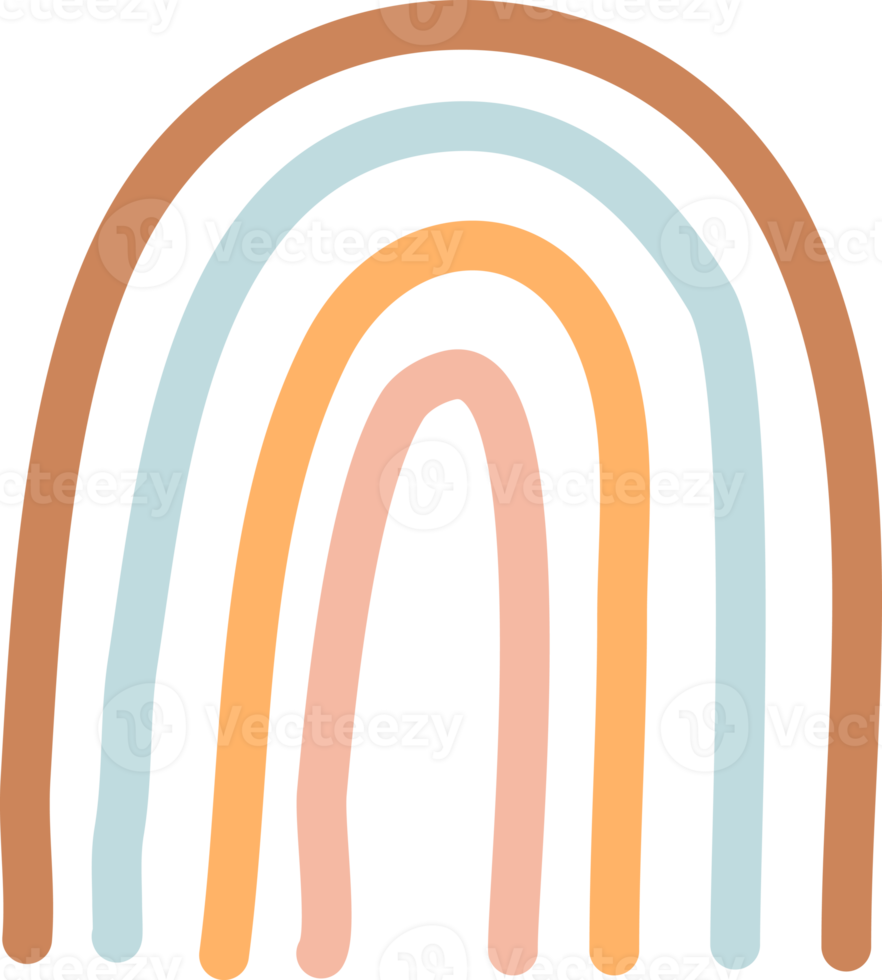 Boho-Regenbogen, handgezeichnet für Dekoration, Drucke, Tapeten png