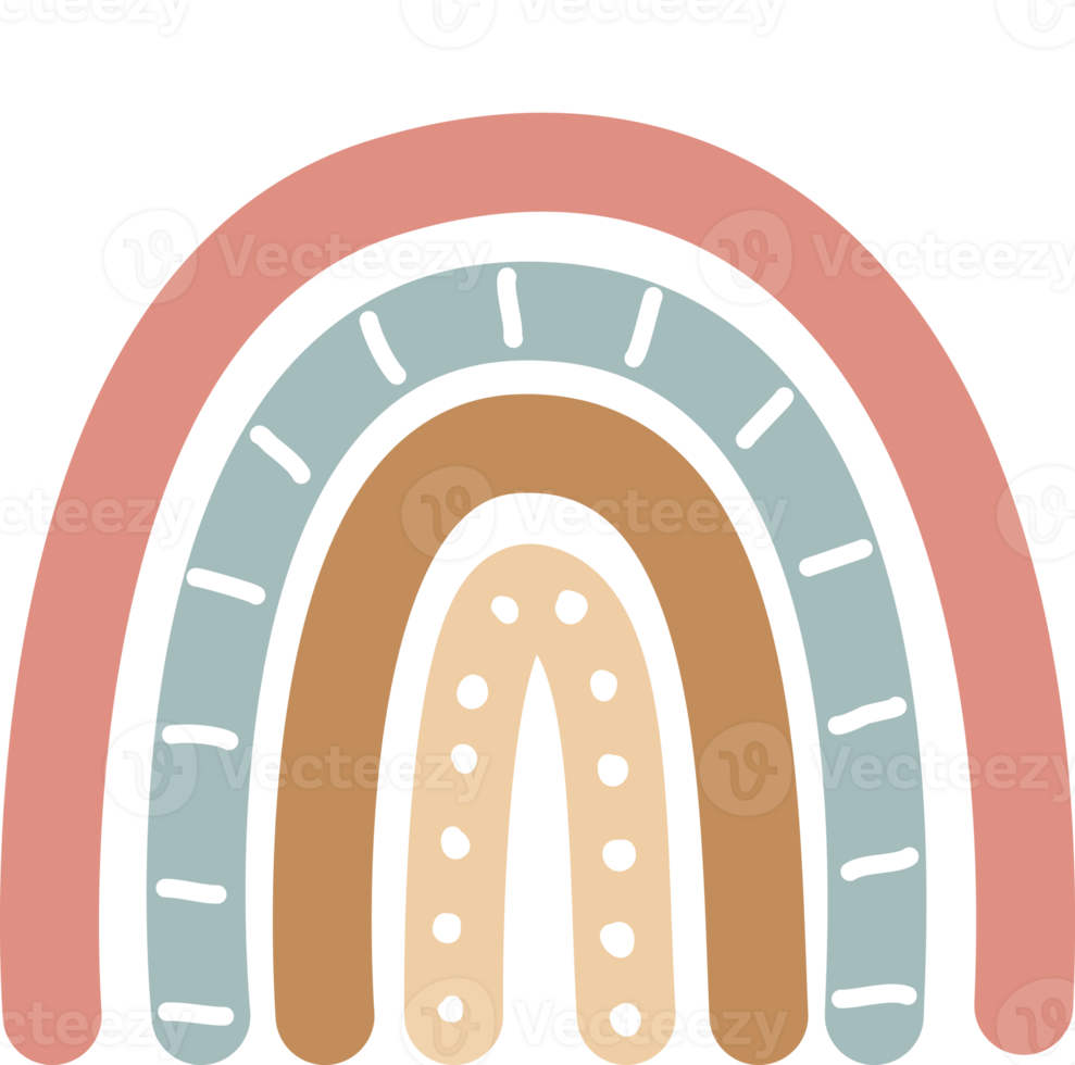 Boho-Regenbogen, handgezeichnet für Dekoration, Drucke, Tapeten png