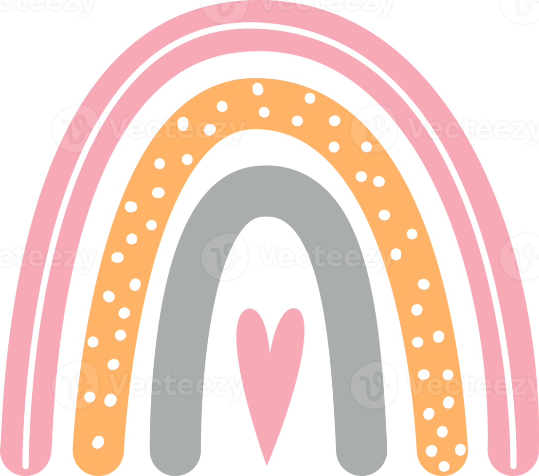 arco-íris boho, desenhados à mão para decoração, estampas, papel de parede png