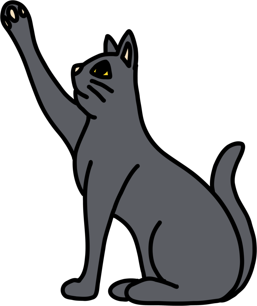 Clipart De Gato Branco Desenhado à Mão PNG , Branco, Garra, Gato