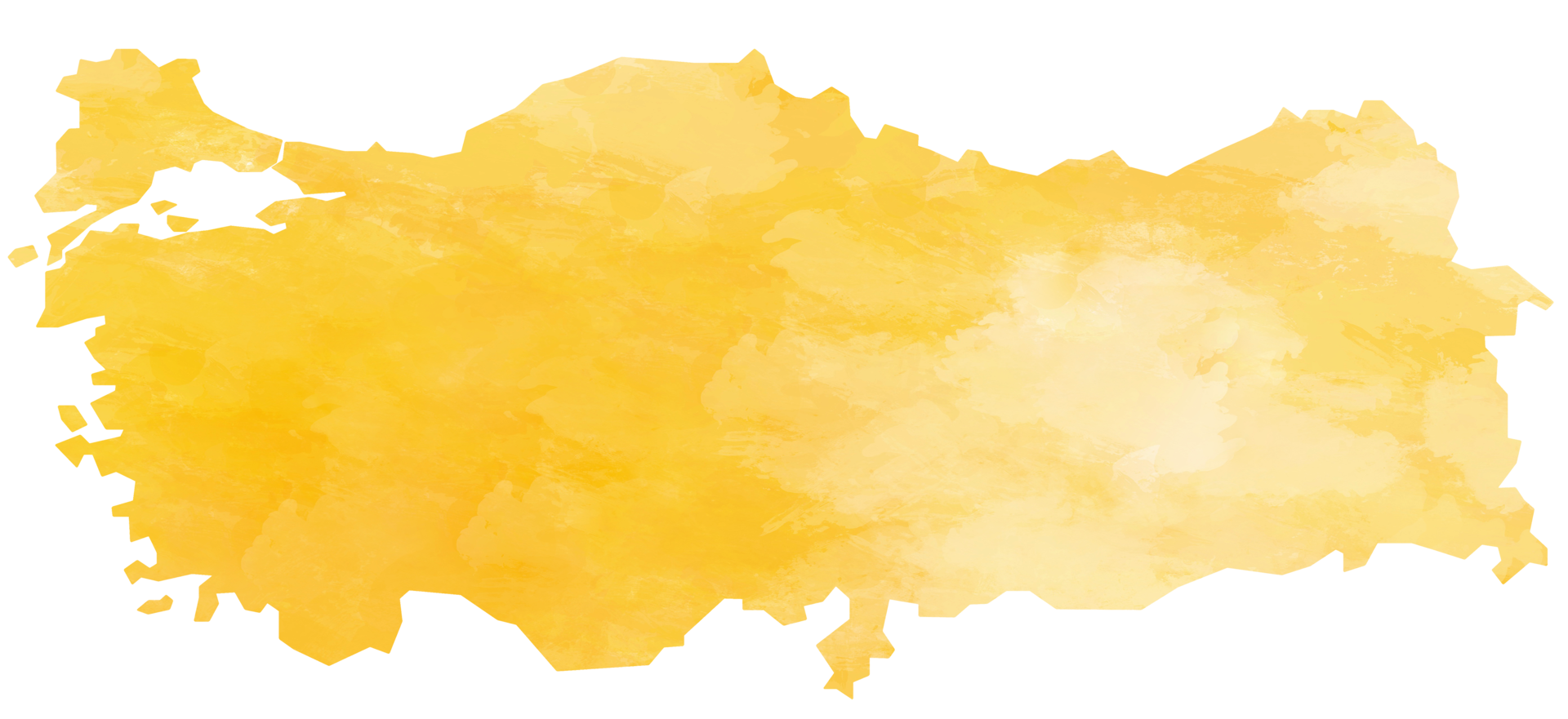 Turkey map water color illustration styles isolated on transparent background. png