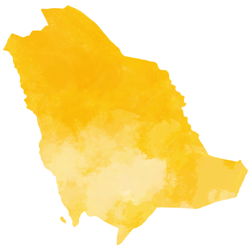 Saudi Arabia map water color illustration styles isolated on transparent background. png