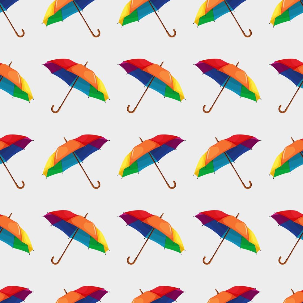 Seamless pattern with rainbow umbrella on light background vector