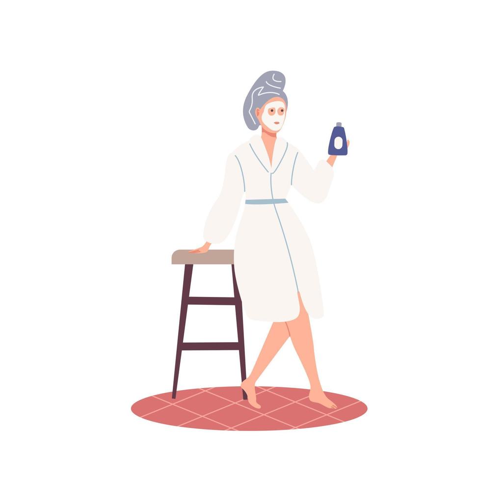 Everyday routine scene from the morning habit. vector